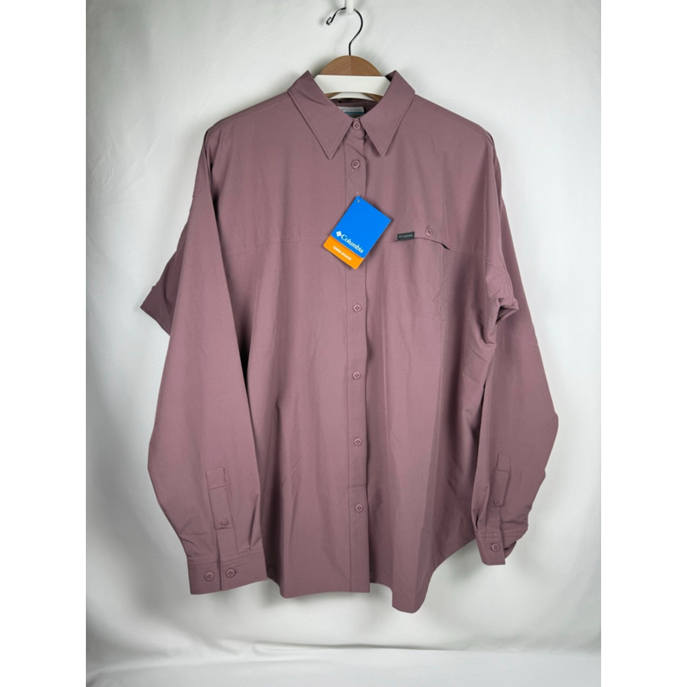 Women's Columbia Long Sleeve Shirt Pink Size XL